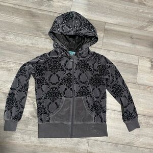 Kids Gray Patterned Hoodie